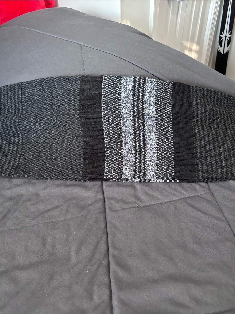 apt 9 Men's Black Sweater with Gray Stripe Panel